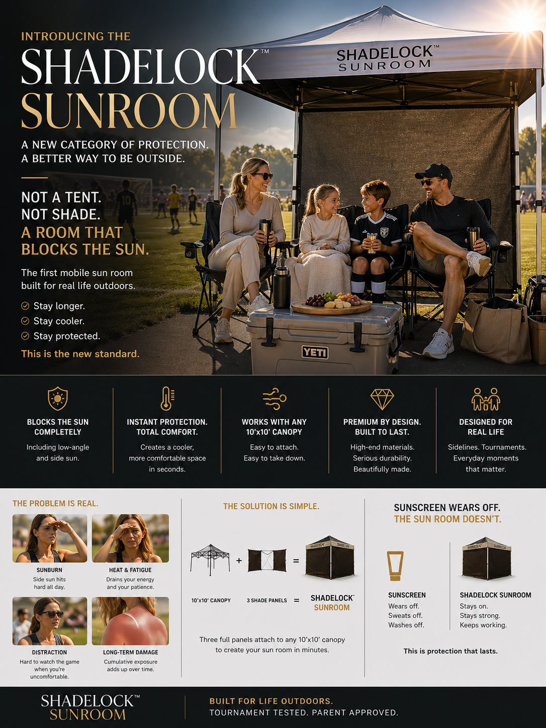 ShadeLock™ Side Shade | Blocks Low-Angle Sun | 10x10 Canopy Shade ...